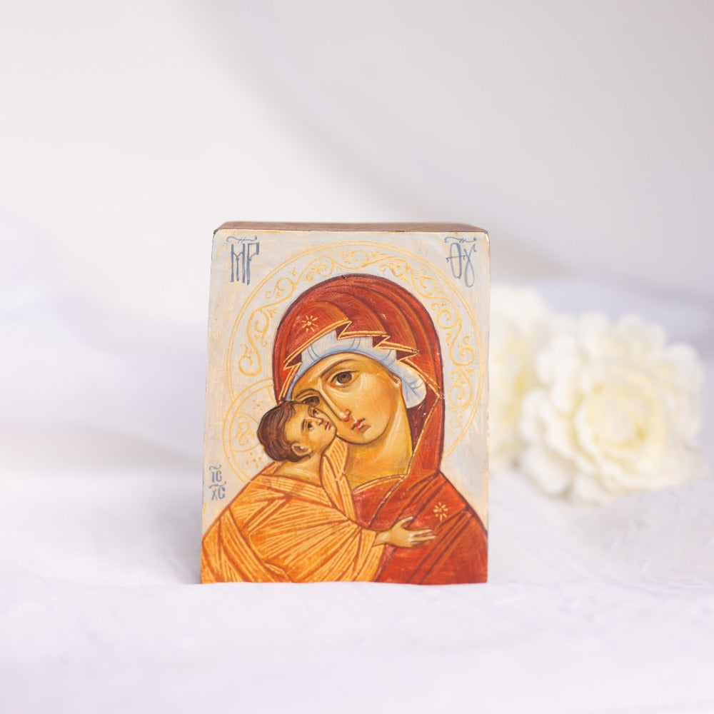 Virgen de la Ternura - Icono Pintado a Mano