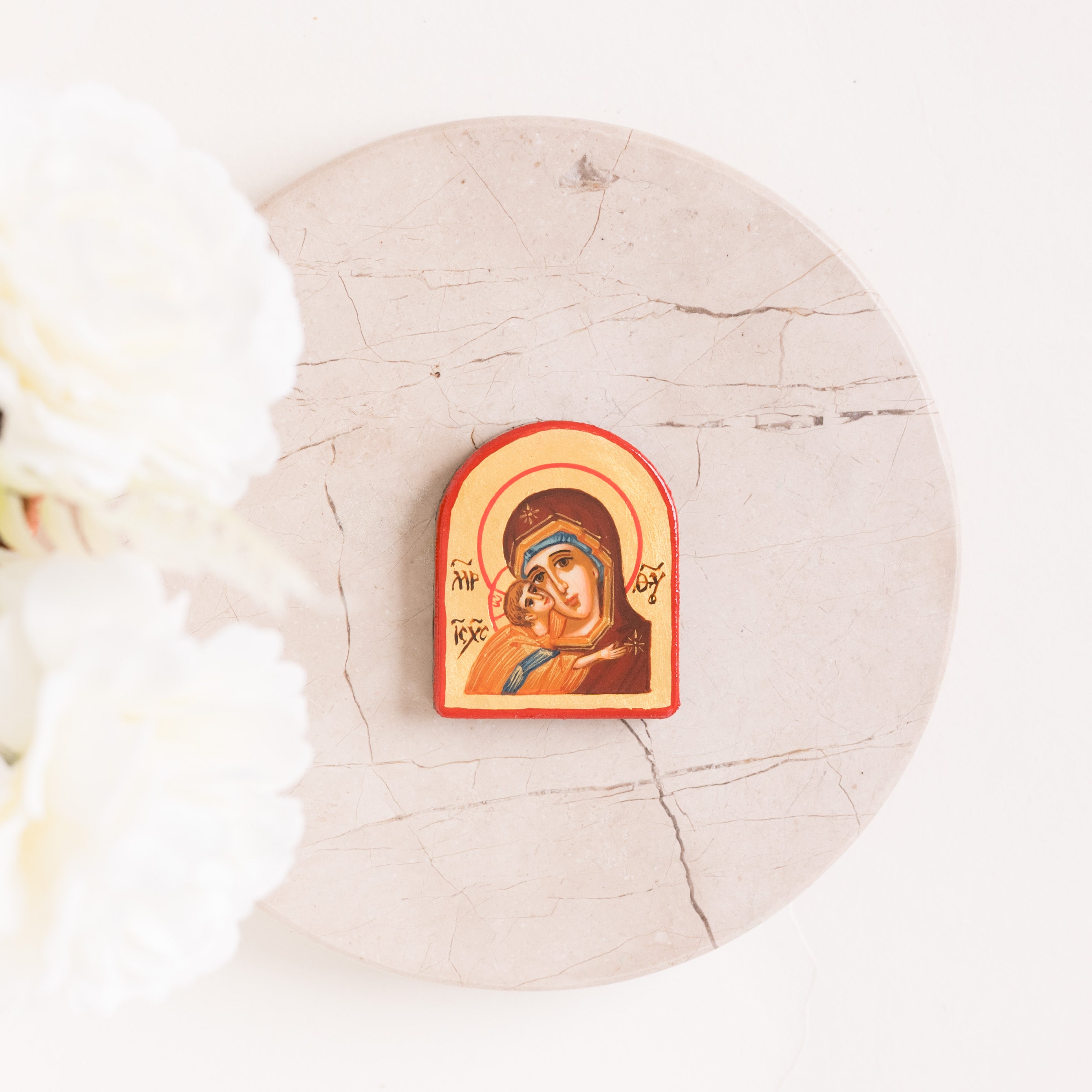 Virgen de la Ternura Mini - Icono Pintado a Mano