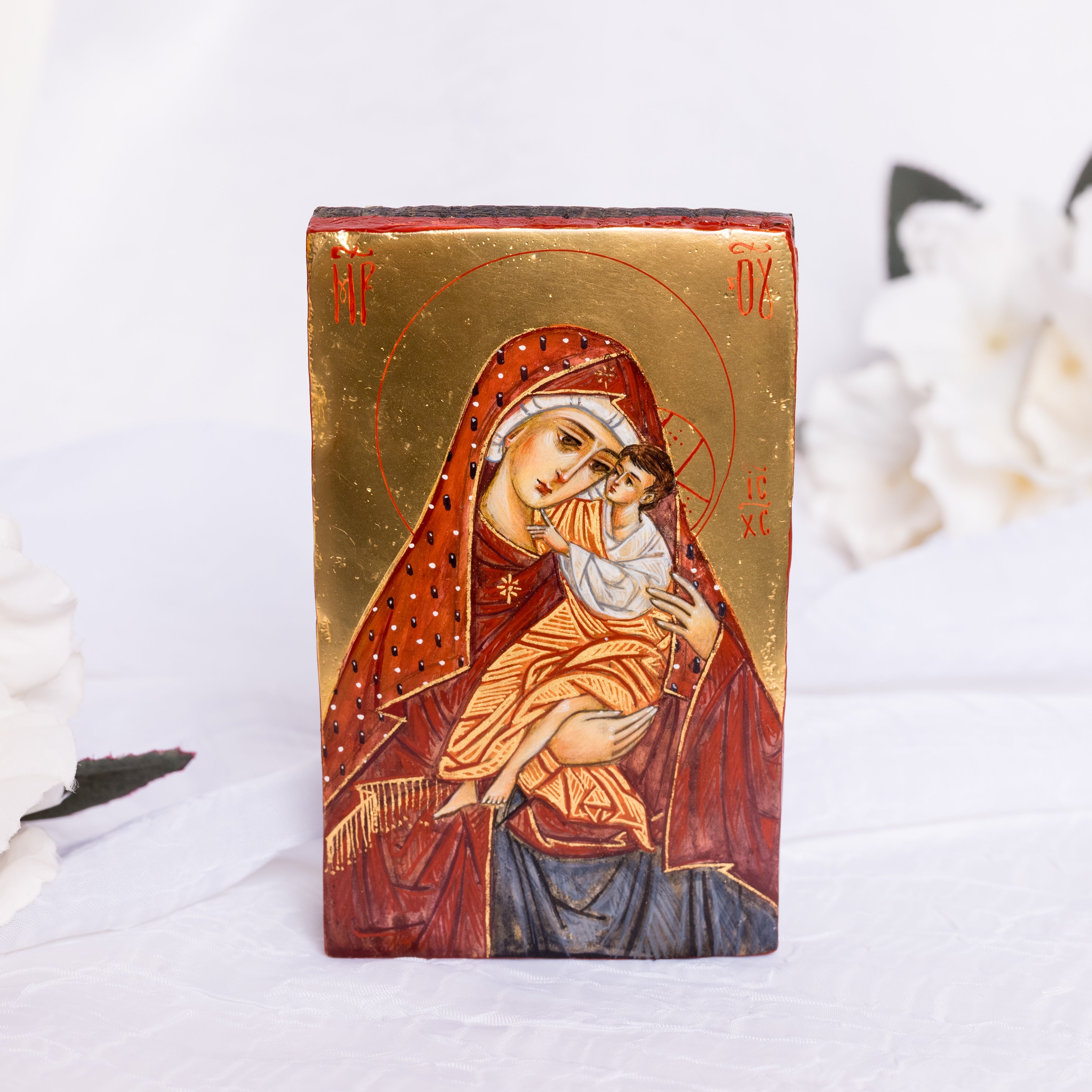 Virgen de la Misericordia - Icono Pintado a Mano