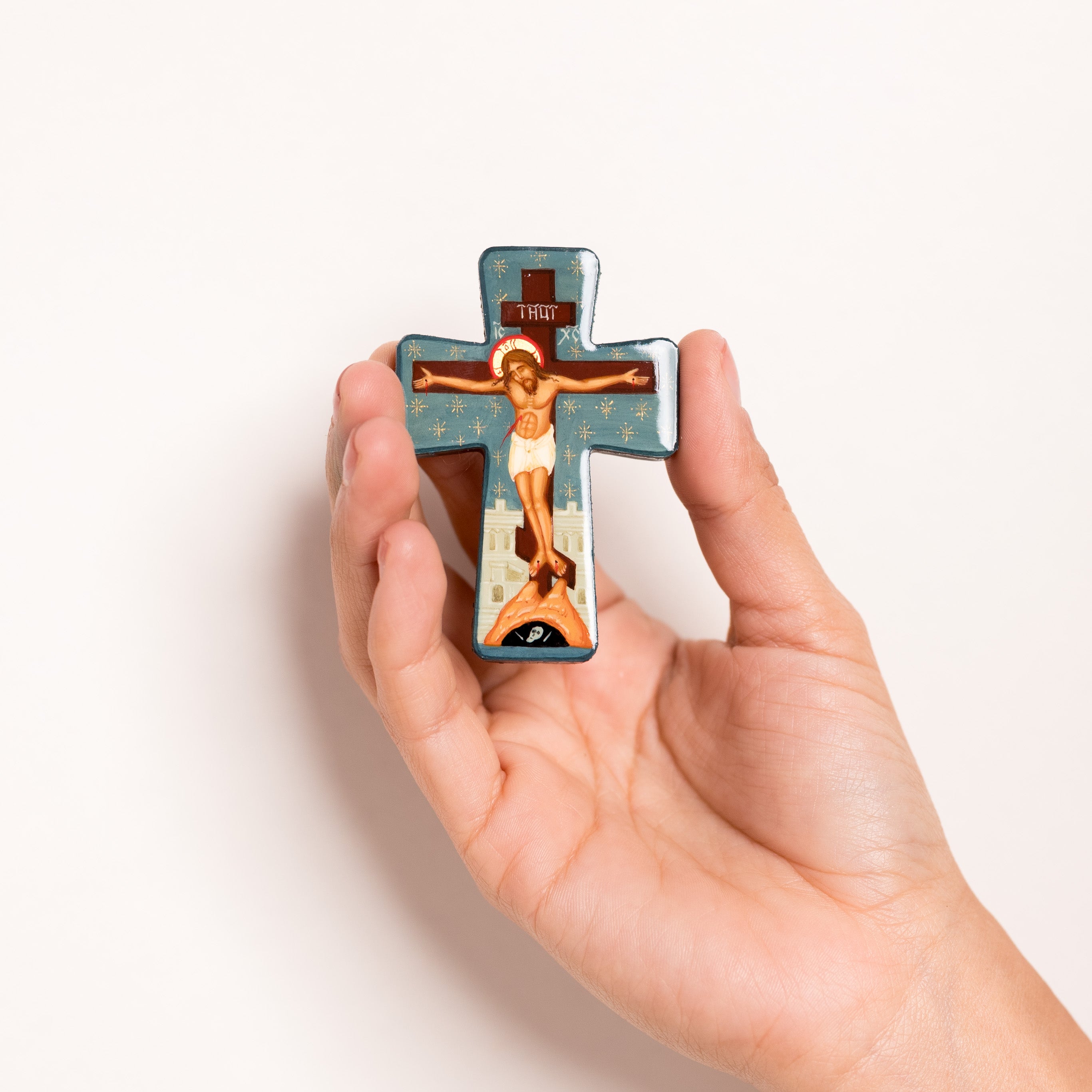Crucifijo Mini - Icono Pintado a Mano
