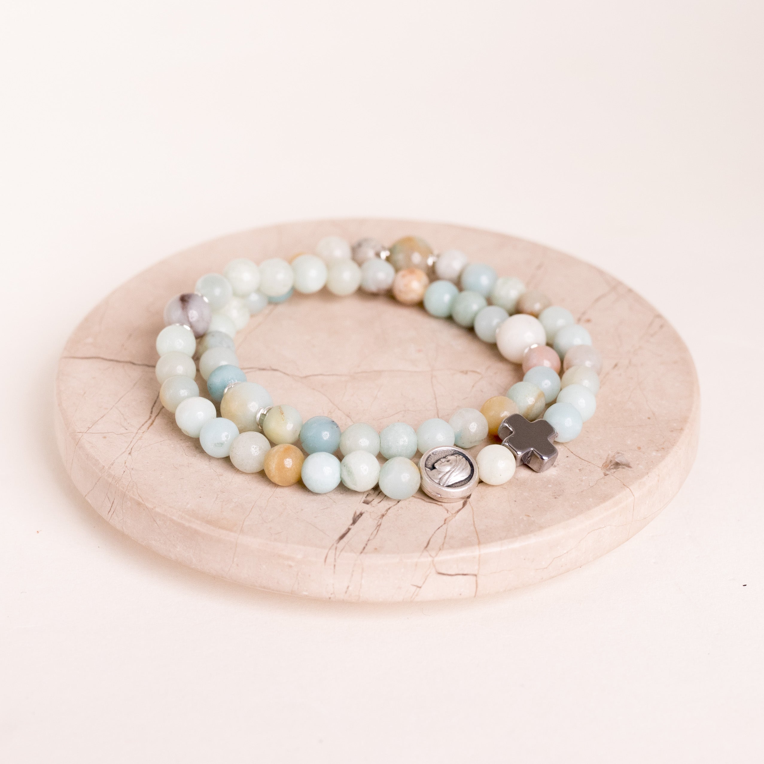 Gospa Rosario Pulsera Aqua
