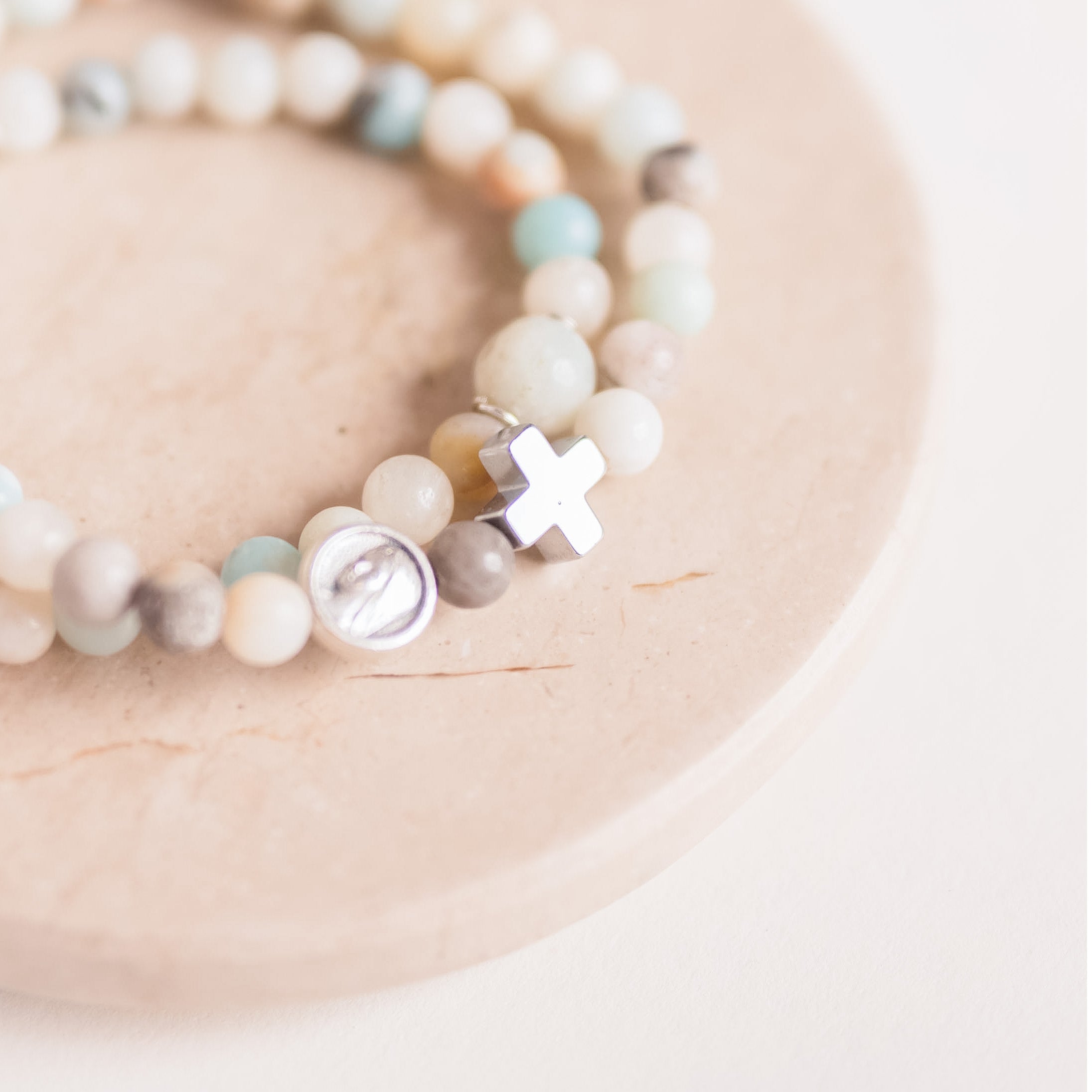 Gospa Rosario Pulsera Aqua