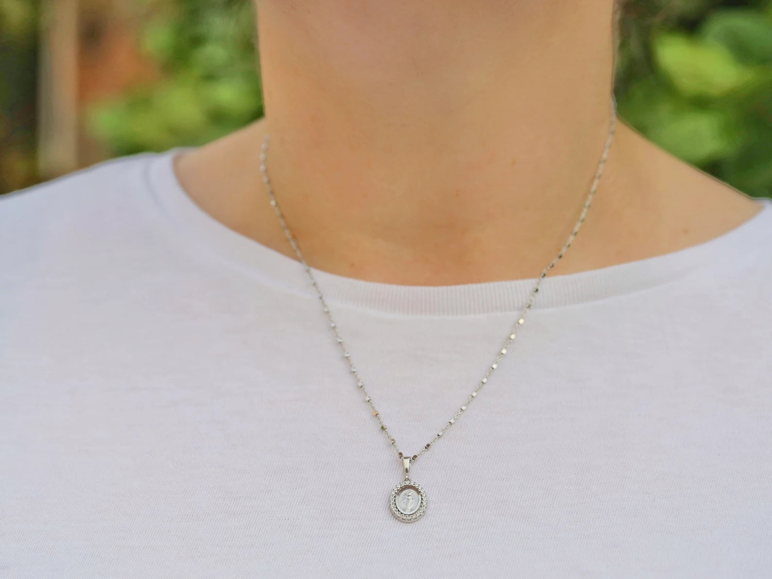 Medalla Milagrosa Plata con Zirconia